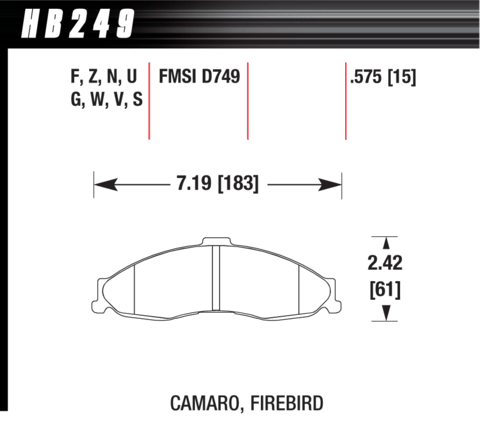 Hawk Brake Pad - HPS - HB249F.575