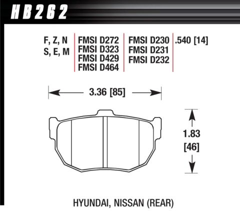 Hawk Brake Pad - Blue 9012 (14 mm) - HB262E.540