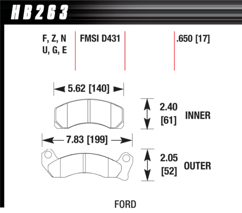 Hawk Brake Pad - HPS 5.0 - HB263B.650