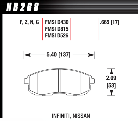 Hawk Brake Pad - HPS - HB268F.665