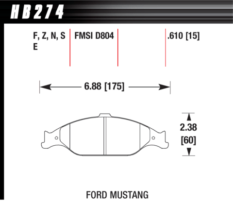 Hawk Brake Pad - Blue 9012 (16 mm) - HB274E.610