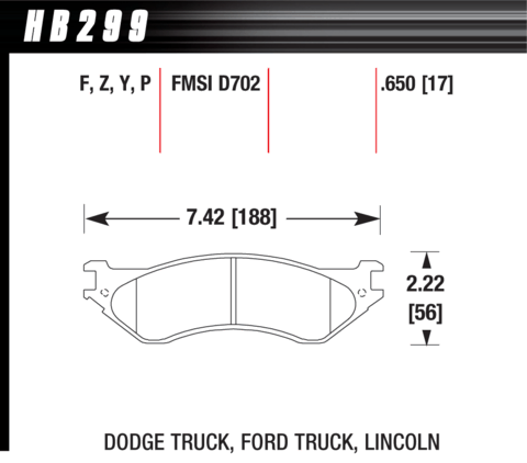 Hawk Brake Pad - LTS - HB299Y.650