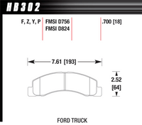 Hawk Brake Pad - LTS - HB302Y.700