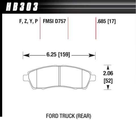 Hawk Brake Pad - LTS - HB303Y.685