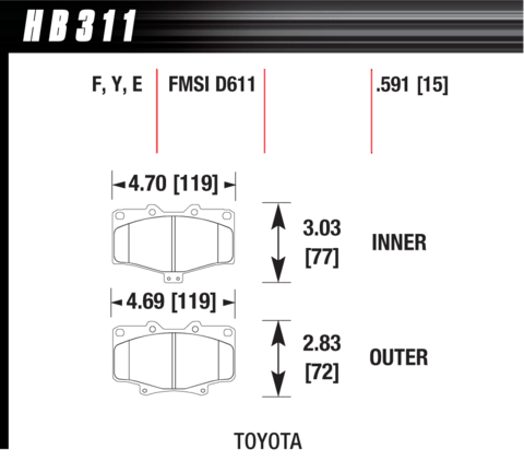 Hawk Brake Pad - LTS - HB311Y.591