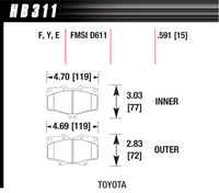 Hawk Brake Pad - LTS - HB311Y.591