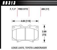 Hawk Brake Pad - LTS - HB313Y.685