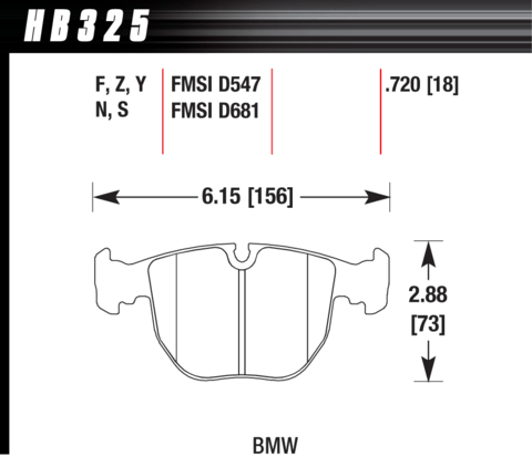 Hawk Brake Pad - HT-10 (18 mm) - HB325S.720