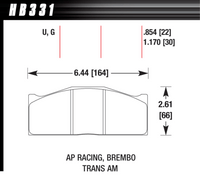 Hawk Brake Pad - DTC-70 (30 mm) - HB331U1.17