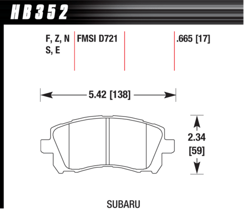 Hawk Brake Pad - Performance Ceramic - HB352Z.665