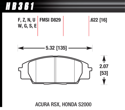 Hawk Brake Pad - HPS - HB361F.622
