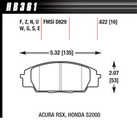 Hawk Brake Pad - DTC-60 (16 mm) - HB361G.622