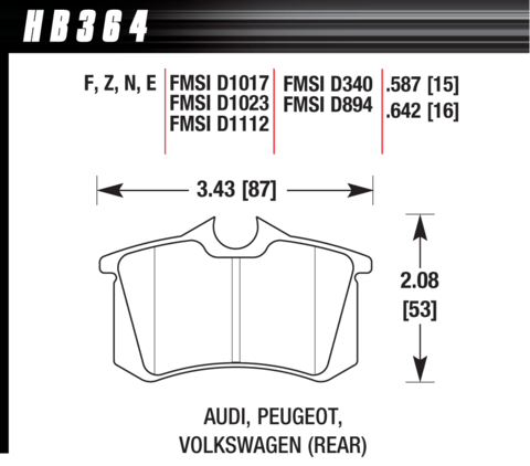 Hawk Brake Pad - HPS 5.0 - HB364B.642