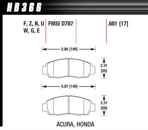 Hawk Brake Pad - Performance Ceramic - HB366Z.681