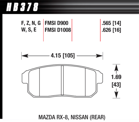 Hawk Brake Pad - ER-1 - HB378D.565