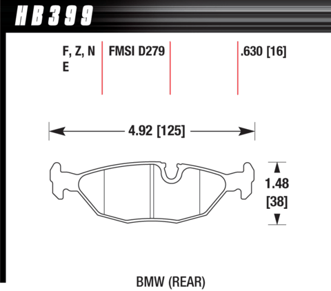 Hawk Brake Pad - DTC-70 (16 mm)  - HB399U.630