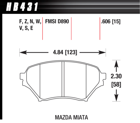 Hawk Brake Pad - HPS - HB431F.606