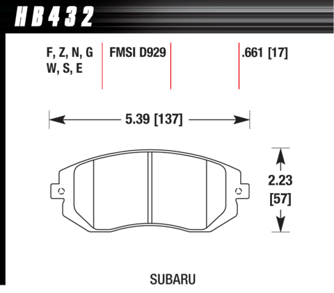Hawk Brake Pad - Performance Ceramic - HB432Z.661