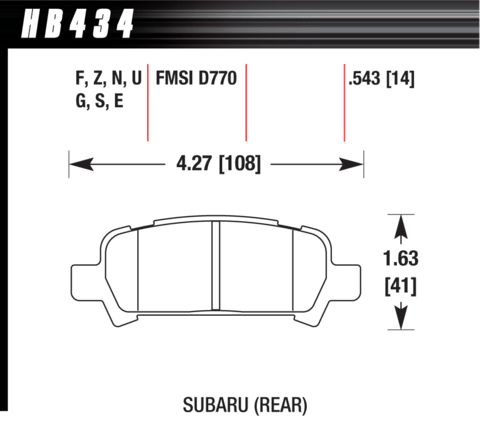Hawk Brake Pad - HP Plus - HB434N.543