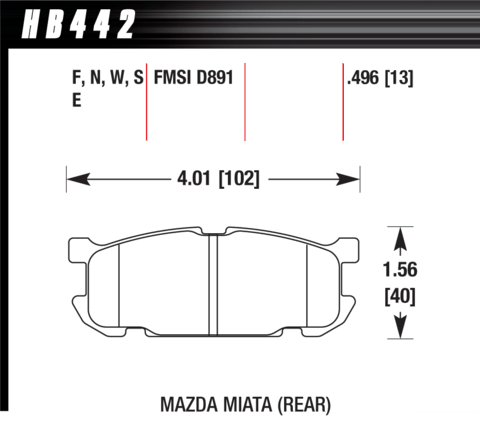 Hawk Brake Pad - HP Plus - HB442N.496