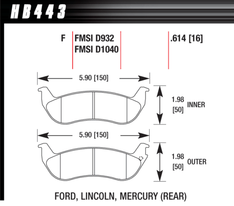 Hawk Brake Pad - HPS - HB443F.614