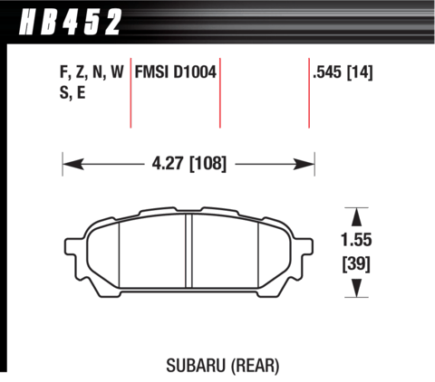 Hawk Brake Pad - HPS - HB452F.545