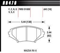 Hawk Brake Pad - Blue 9012 (16 mm) - HB470E.643