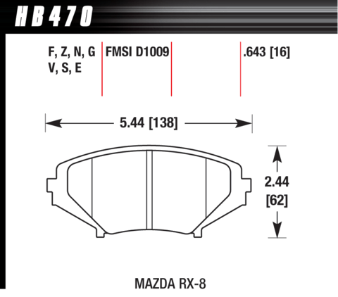 Hawk Brake Pad - HP Plus - HB470N.643