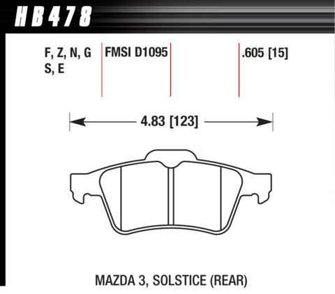 Hawk Brake Pad - HPS 5.0 - HB478B.605