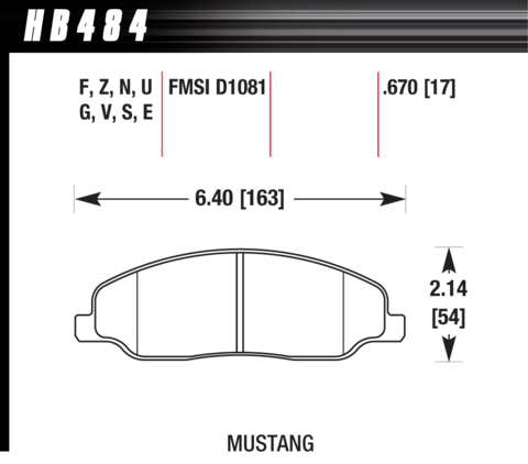 Hawk Brake Pad - DTC-70 (17 mm) - HB484U.670