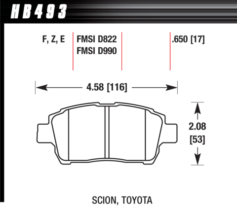 Hawk Brake Pad - Blue 9012 (17 mm) - HB493E.650