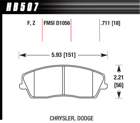 Hawk Brake Pad - HPS - HB507F.711