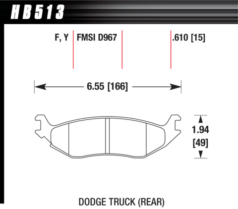 Hawk Brake Pad - LTS - HB513Y.610