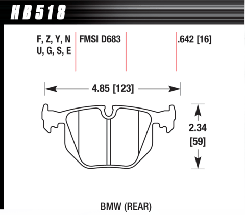 Hawk Brake Pad - Blue 9012 (16 mm) - HB518E.642