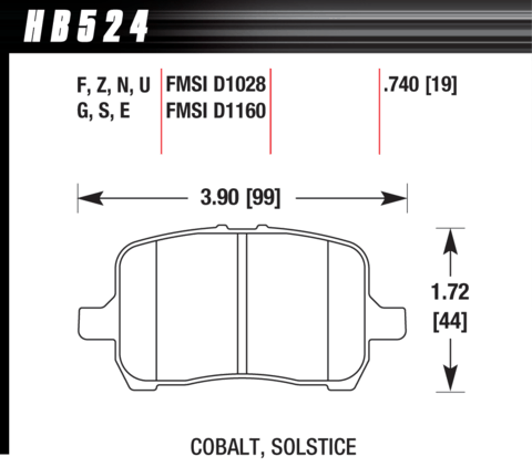 Hawk Brake Pad - HPS - HB524F.740