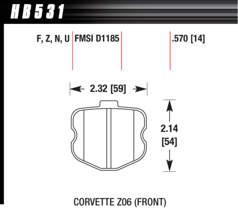 Hawk Brake Pad - DTC-70 (14 mm) - HB531U.570
