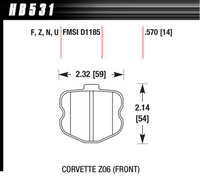 Hawk Brake Pad - DTC-70 (14 mm) - HB531U.570