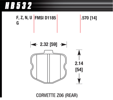 Hawk Brake Pad - DTC-60 (14 mm) - HB532G.570