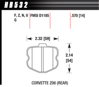 Hawk Brake Pad - DTC-60 (14 mm) - HB532G.570