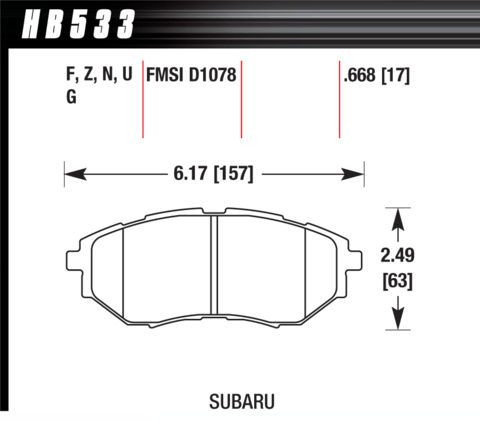 Hawk Brake Pad - Performance Ceramic - HB533Z.668