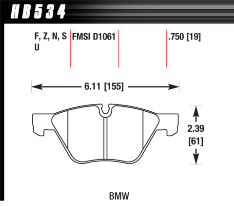 Hawk Brake Pad - HT-10 (19 mm) - HB534S.750