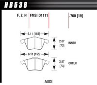 Hawk Brake Pad - HPS - HB538F.760