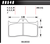 Hawk Brake Pad - HT-10 (12 mm) - HB540S.490