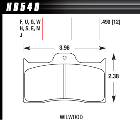 Hawk Brake Pad - Blue 9012 (12 mm) - HB540E.490