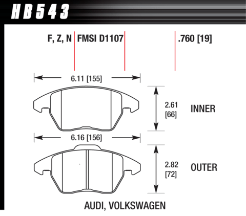 Hawk Brake Pad - HP Plus - HB543N.760