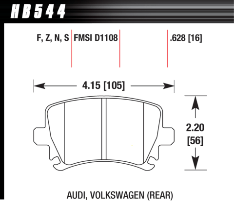 Hawk Brake Pad - HPS - HB544F.628