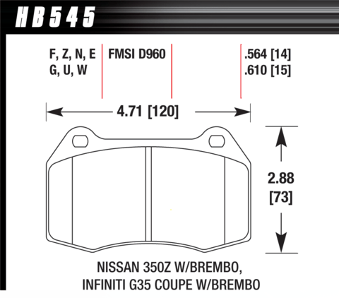 Hawk Brake Pad - Performance Ceramic - HB545Z.564