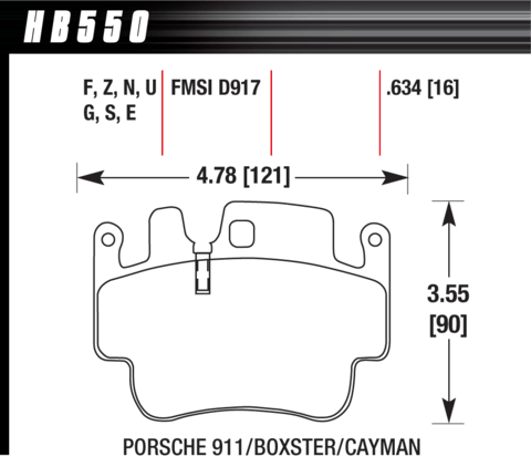 Hawk Brake Pad - Blue 9012 (16 mm) - HB550E.634