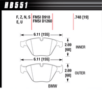Hawk Brake Pad - Blue 9012 (19 mm) - HB551E.748