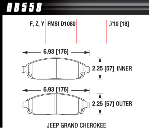 Hawk Brake Pad - HPS - HB558F.710
